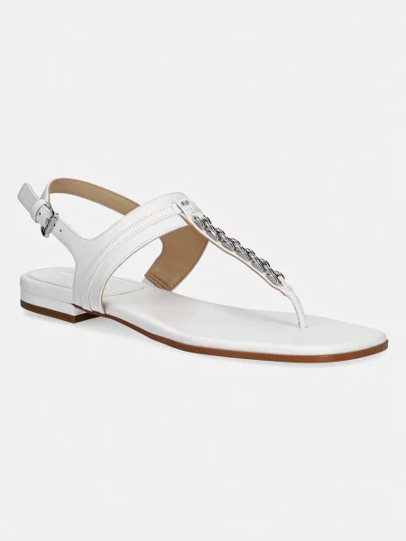 Chiloți tanga Michael Michael Kors din piele cu toc plat alb