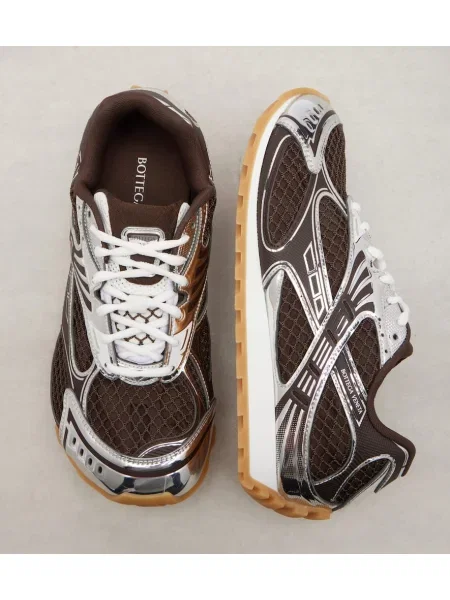 Sneakerși Bottega Veneta din piele maro