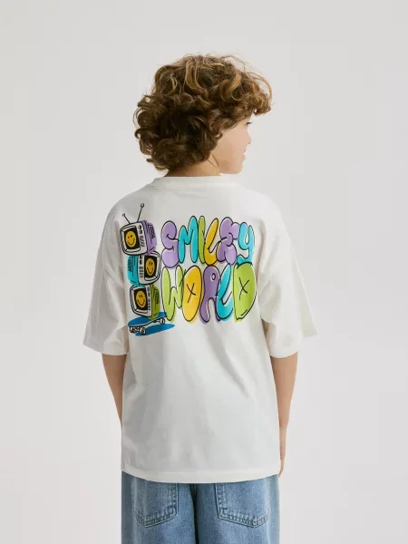 Reserved Футболка SmileyWorld® кремовий 