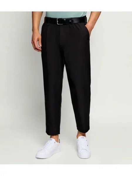 BOSS GREEN Pantaloni T_Convert-Pleat | Tapered fit | stretch negru