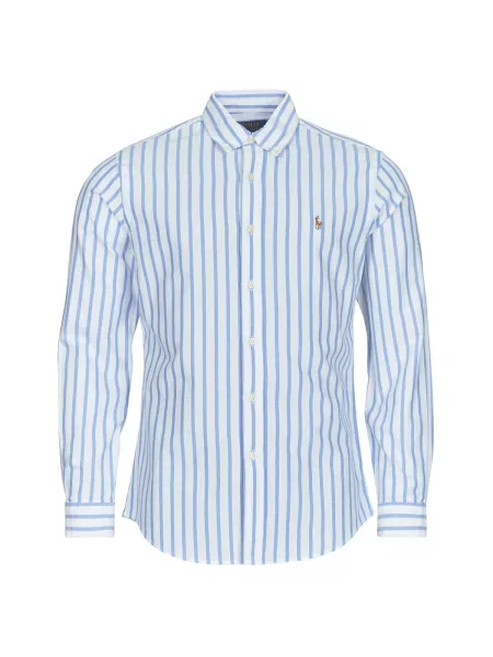 Srajca Polo Ralph Lauren z dolgimi rokavi keper modra