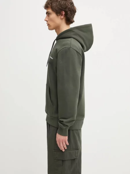 Μπλούζα Carhartt WIP Hooded Script Embroidery Sweat με κουκούλα πράσινο