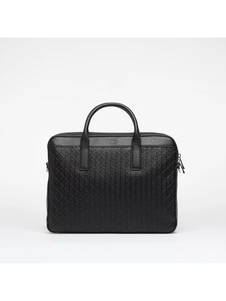 Geantă Calvin Klein Emblem Emboss Commut Workbag Black Universal negru