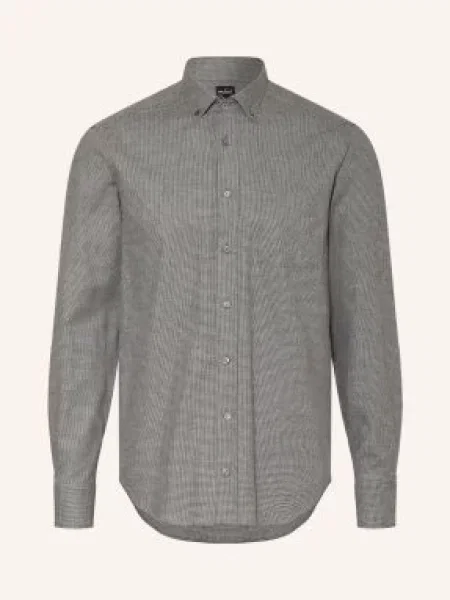Van Laack Flanelová Košile Vl-Roy-Tfk Tailor Fit tmavě / světle šedá