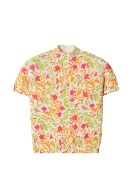 Top Burberry cu model floral alb