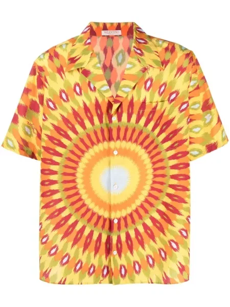 Košile Valentino Garavani s potiskem žlutá