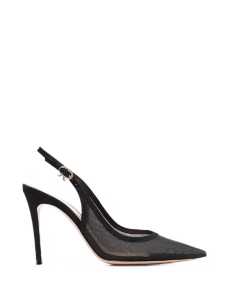 Pantofi cu toc Gianvito Rossi plasă slingback negru