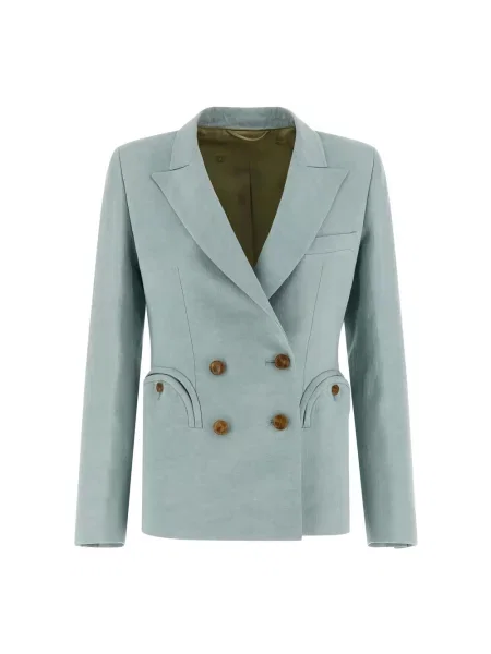 Lniany płaszcz Blazé Milano niebieski