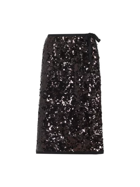 Spódnica midi Prada z cekinami czarna