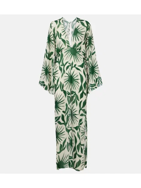 Rochie maxi Cala De La Cruz cu imagine verde