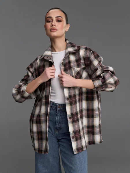 Сорочка повсякденна ISSA Plus мультиколор комбінований верх