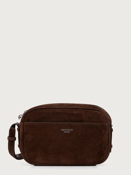 Weekend Max Mara torebka crossbody zamszowa WKAPOTENZA brązowa