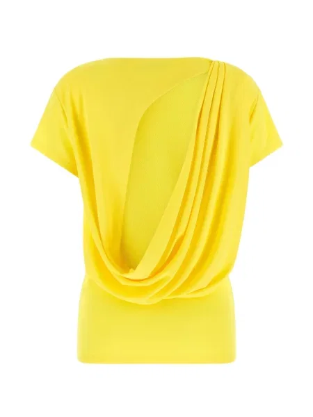 Tricou Jacquemus drapate galben
