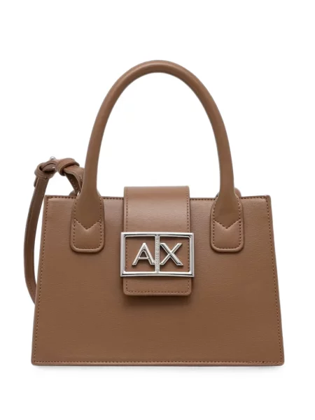 Geantă Armani Exchange cu autograf maro