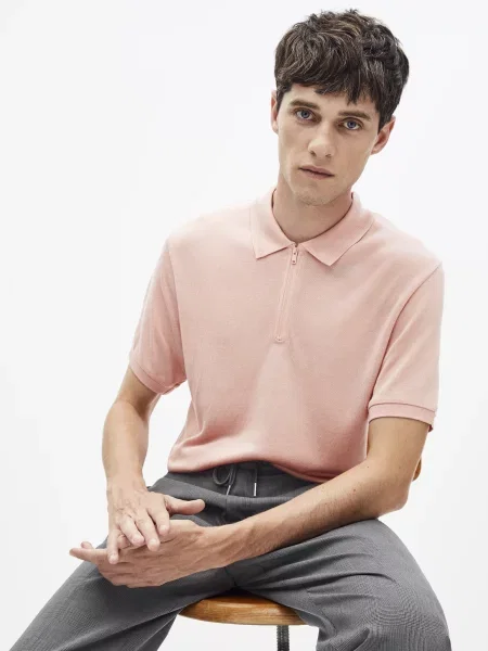 Tricou polo Celio roz