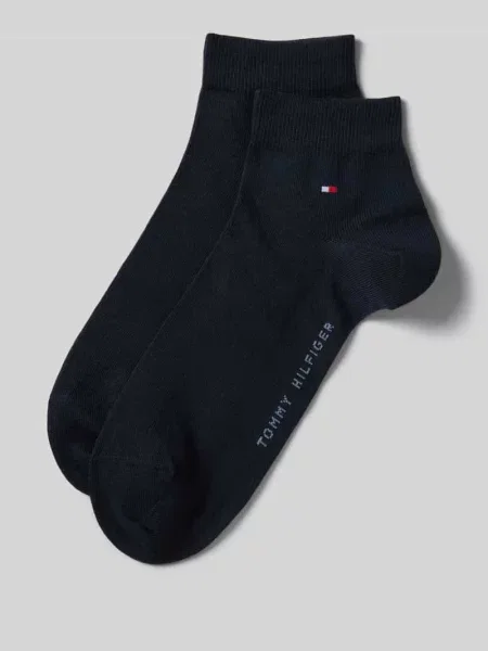 Skarpety stopki z mieszanki bawełny w zestawie 2 szt. model QUARTER’ Tommy Hilfiger granatowe