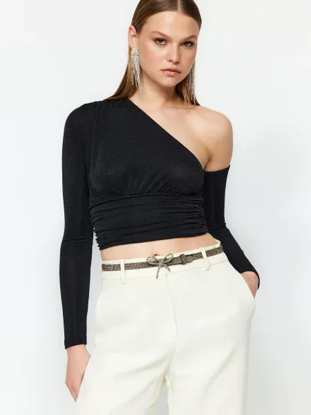 Pleten modrček Trendyol črna