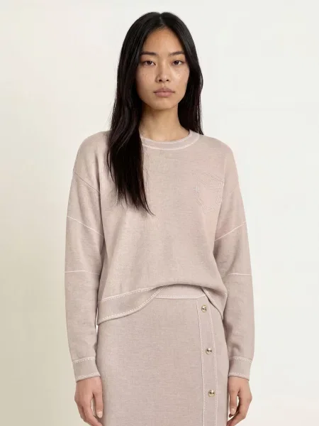 Sweter Liu Jo z kamieniami beżowy