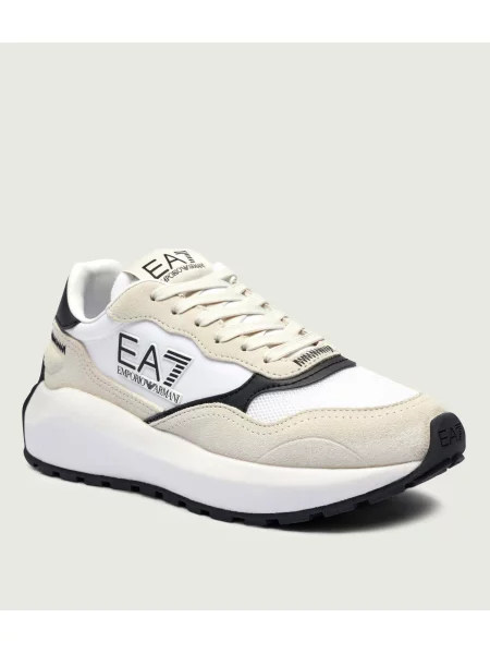 Sneakers | piele întoarsă alb