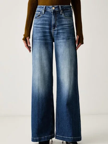 Guess blugi wide leg pentru femei BELLAGIO albastru