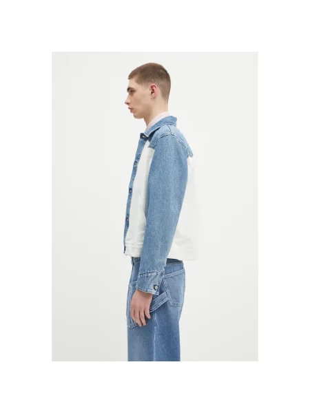 Aries kurtka jeansowa Patchwork Western Carpenter Jacket przejściowa niebieski
