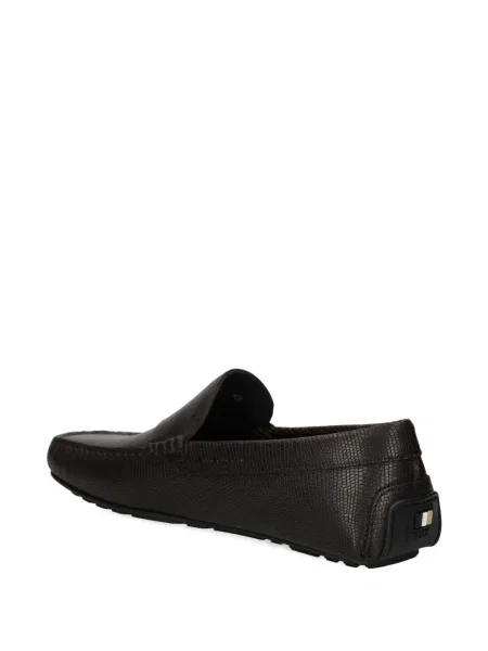 Pantofi loafer Boss din piele cu imagine maro