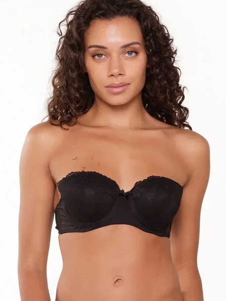 Бюстгальтер балконет чорний
