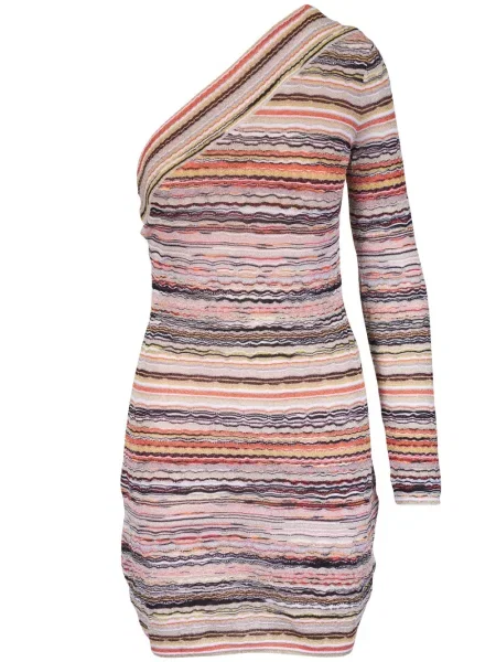 Rochie mini Missoni cu dungi de costum roz