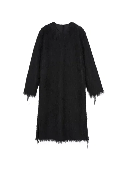 Rochie midi Jnby cu franjuri din jacard negru