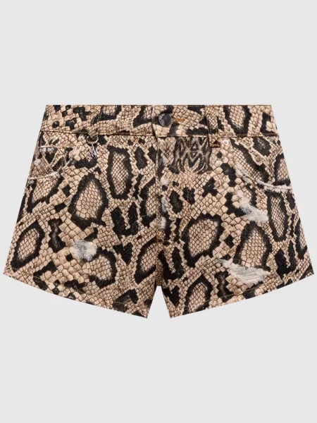 Джинсові шорти в принт Amiri бежеві