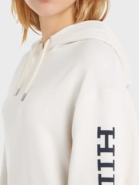 Платье мини Tommy Hilfiger с капюшоном белое