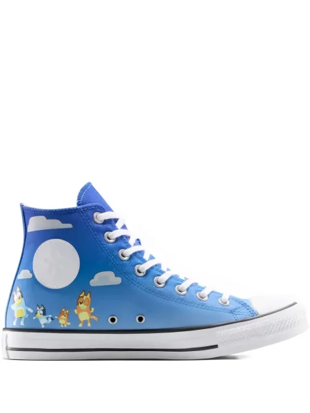 Sneakerși Converse Chuck Taylor All Star din piele de căprioară alergare cu platformă negru
