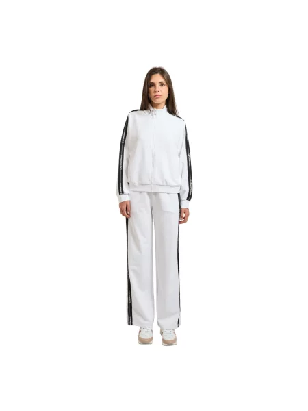 Lniany komplet dresowy Emporio Armani z autografem biały