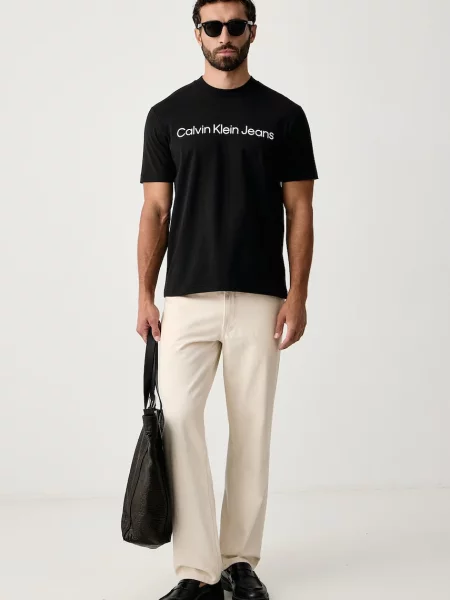Calvin Klein Jeans tričko pánske s elastanom čierna