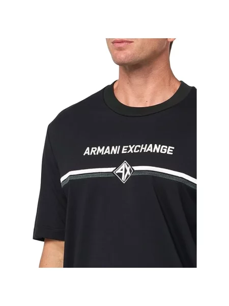 Koszulka Armani Exchange z logo niebieska