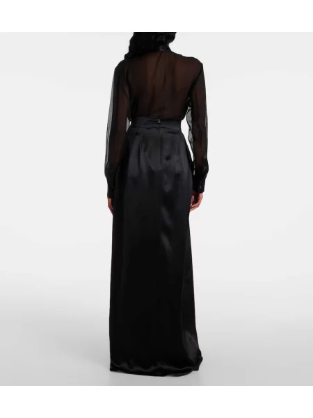 Fusta maxi Dolce&gabbana din satin negru