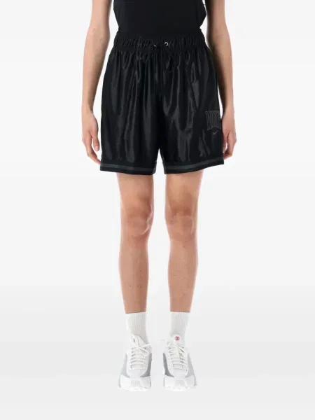 Pantaloni scurți Nike cu broderie din fleece de jumătate de fermoar negru