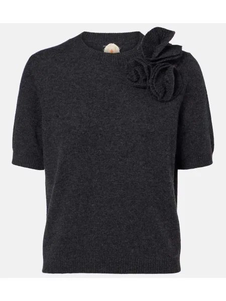 Pulover Jardin Des Orangers de lână cu model floral gri