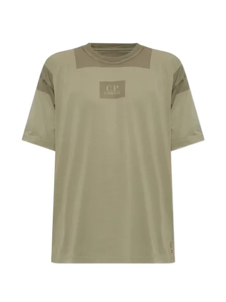 Scurt tricou C.p. Company din jerseu cu autograf verde