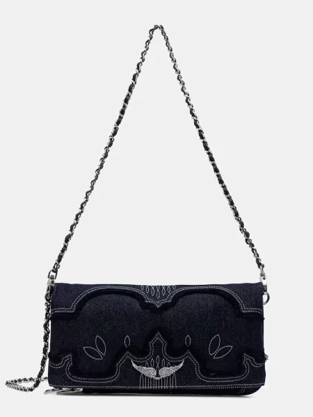 Zadig&Voltaire geantă crossbody pentru femei din denim negru