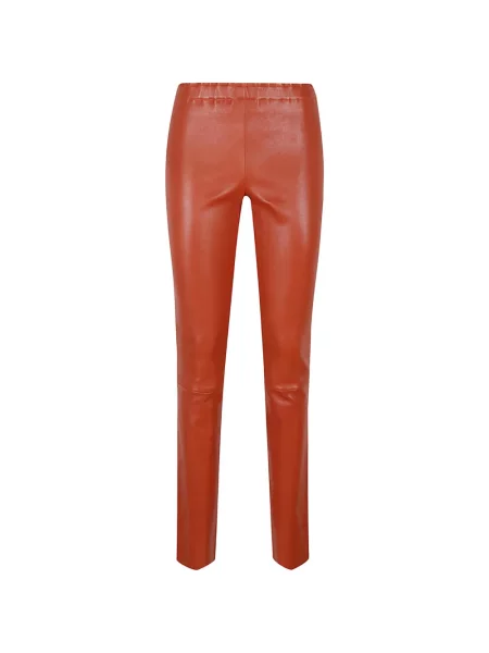 Pantaloni Stouls din piele portocaliu