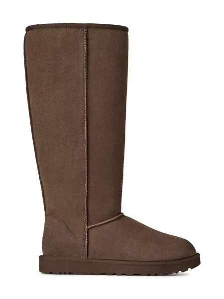 UGG W Classic Ultra Tall cizme de zăpadă pentru femei din piele întoarsă maro
