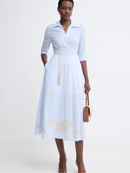 Twinset rochie evazată din albastru