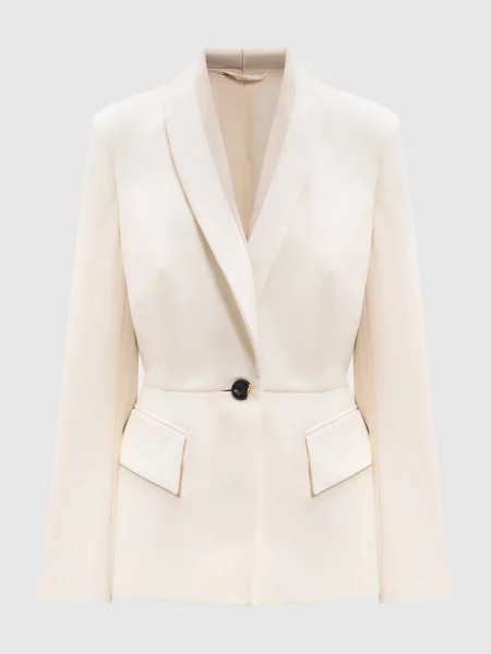 Жакет COLLO A SCIALLE з вовною Del Core білий