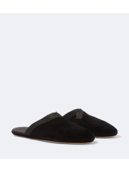 Papuci de casă John Lobb din piele de căprioară negru