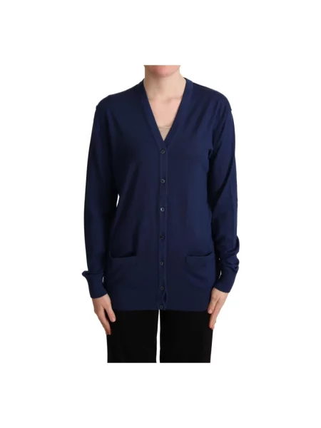 Sweter Dolce And Gabbana wełniany elegancki niebieski