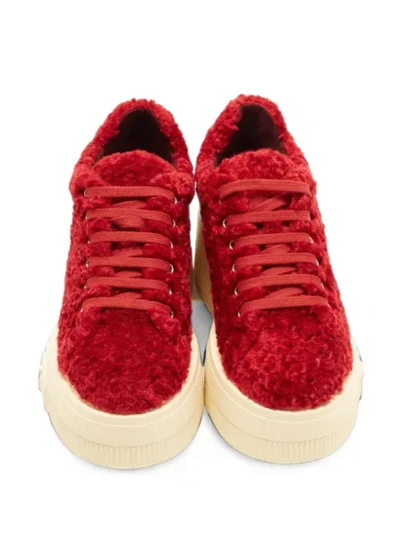 Sneakerși Casadei cu blană roșu