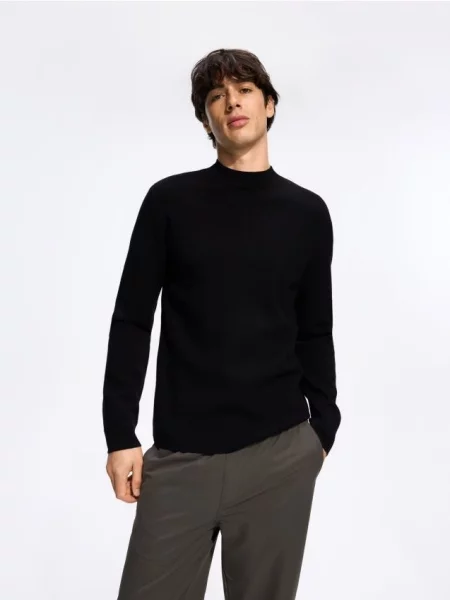 Reserved Sweter z półgolfem czarny