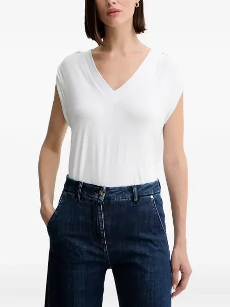 Топ Guess с V-образно деколте бяло