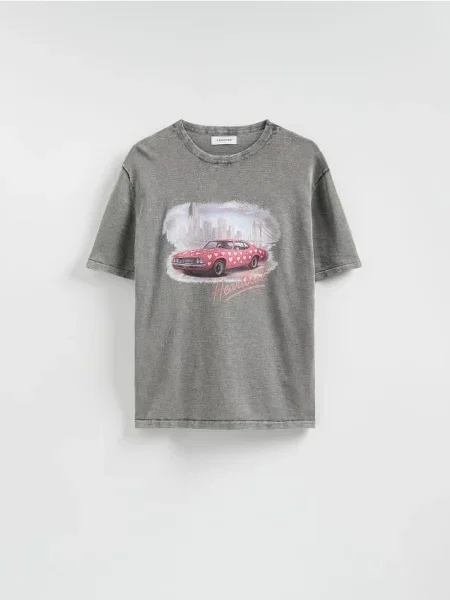 Reserved Pulover cu imprimeu gri-închis gri